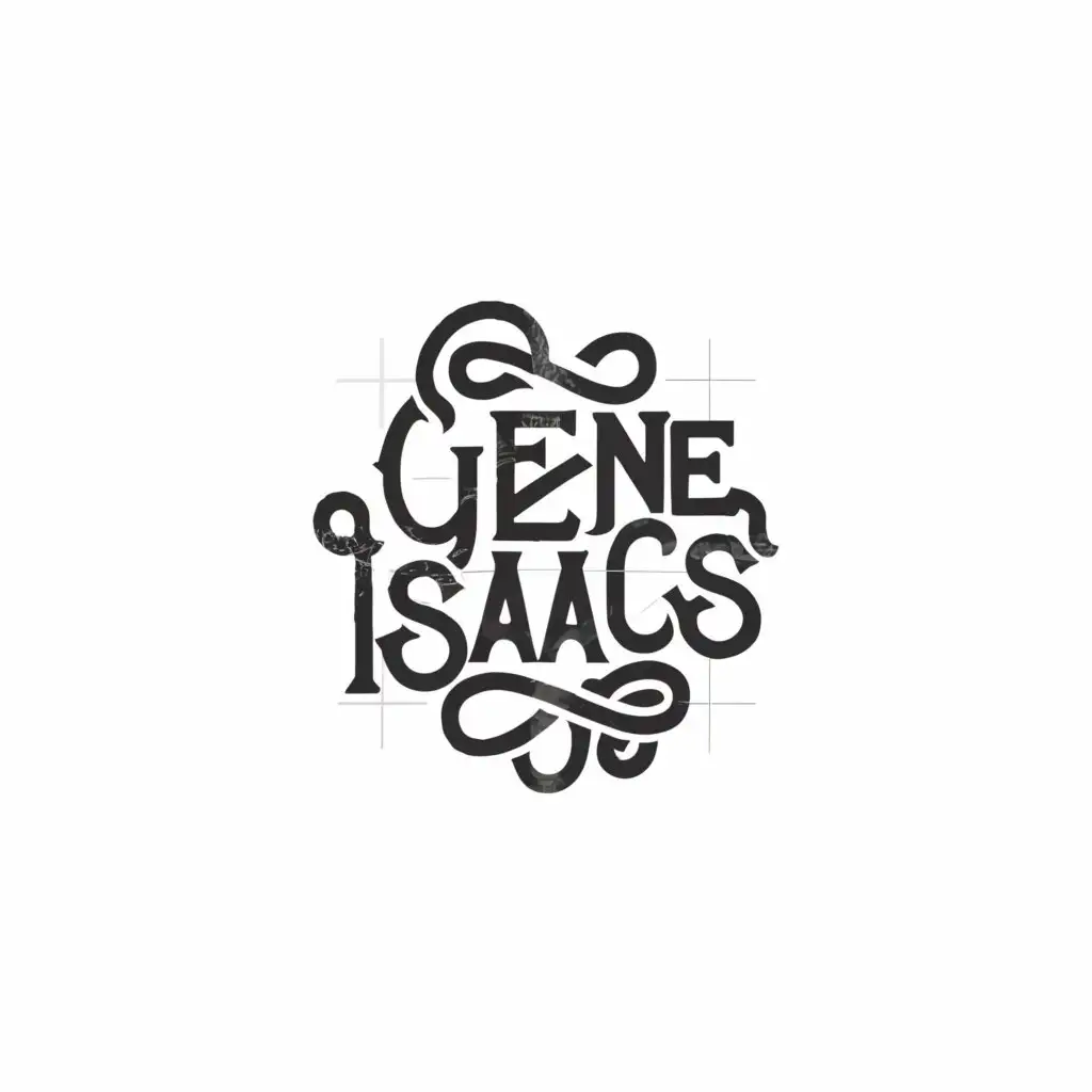 LOGO-Design-For-Gene-Isaacs-Stylish-Text-with-Cool-Bellied-Guy-Symbol-on-Clear-Background