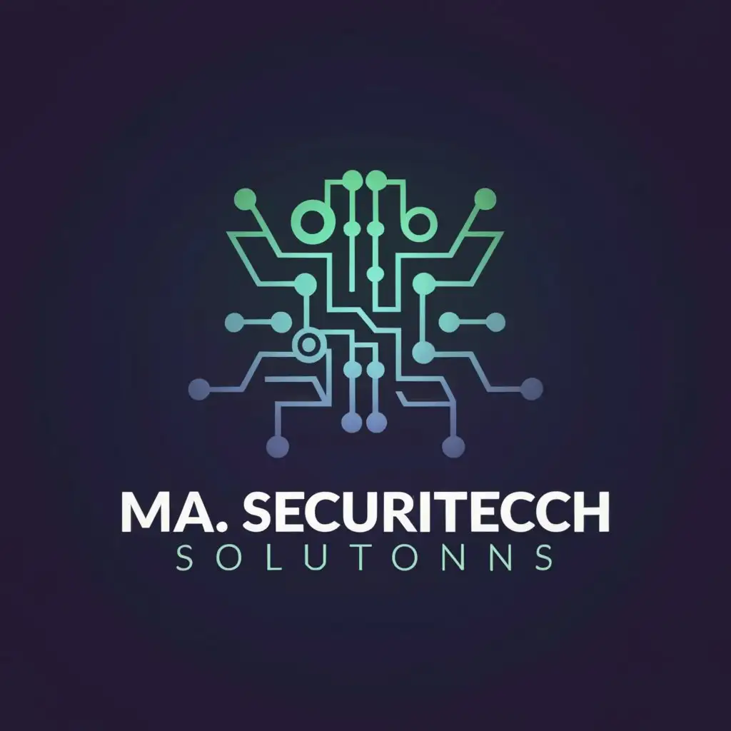 a logo design,with the text "M.A Securetech Solutions", main symbol:technology,Moderate,be used in Technology industry,clear background