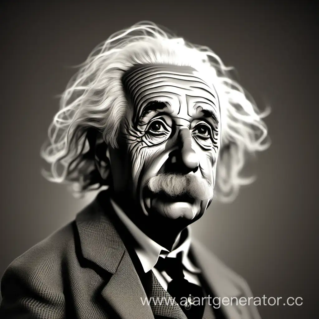 Эйнштейн смотрит вправо

