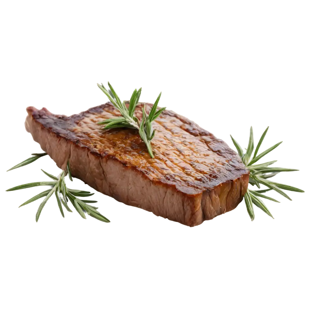 meat steak with a sprig of rosemary