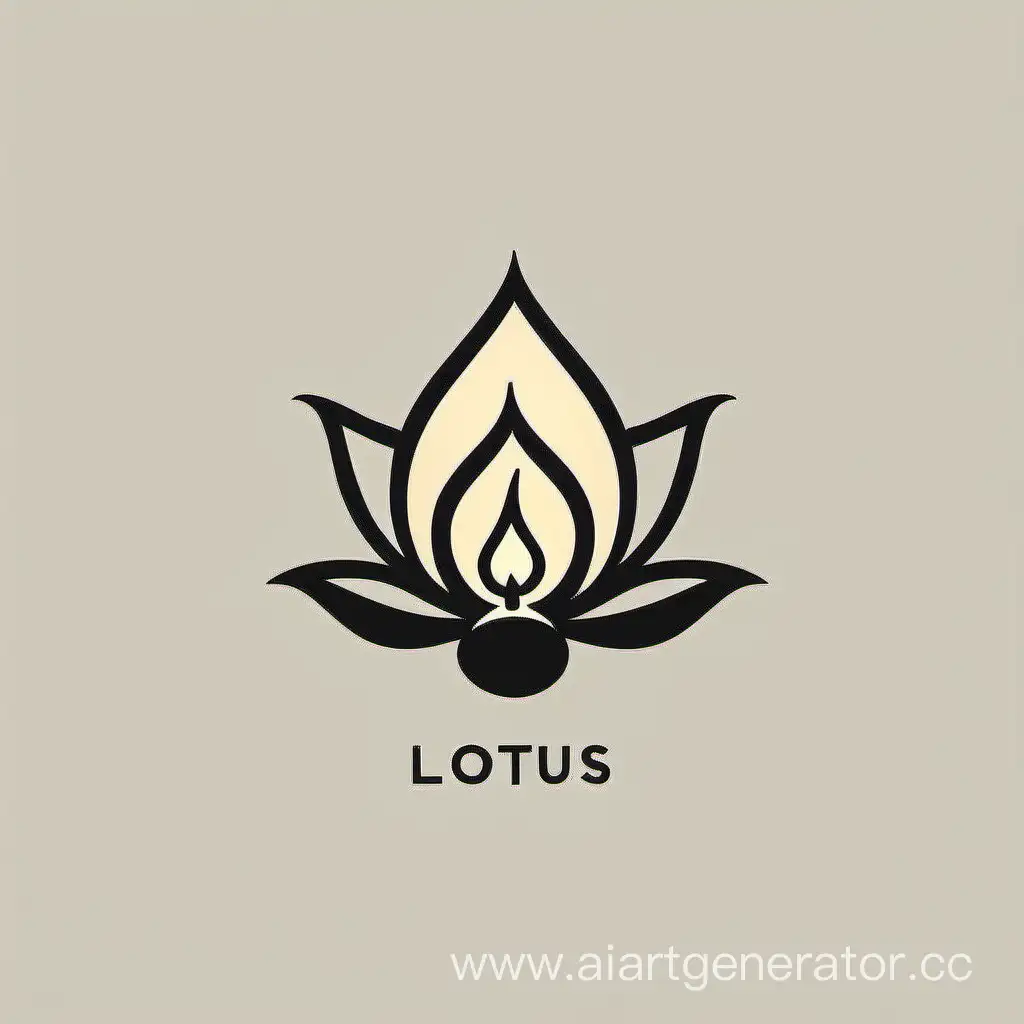 Логотип свеча лотос минимализм