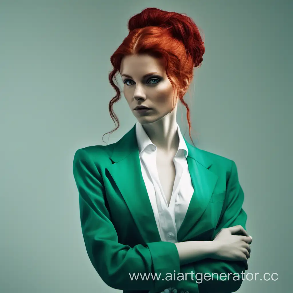 Elegant-RedHaired-Woman-in-Glass-Transformation
