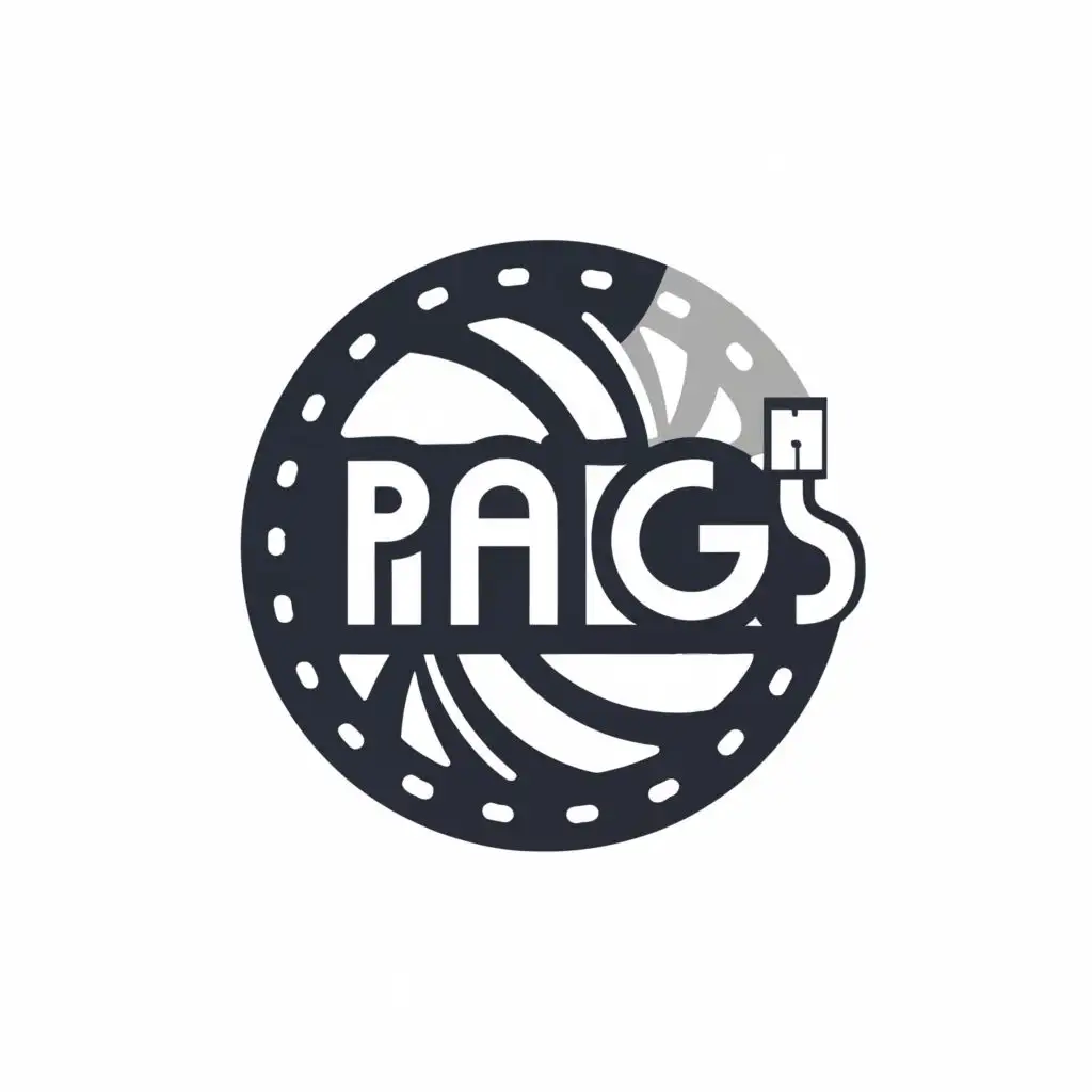 a logo design,with the text "Pags", main symbol:Please make me a circle logo for my company named "Pags". The word Pags should be in the middle of the circle.,Moderate,be used in Entertainment industry,clear background