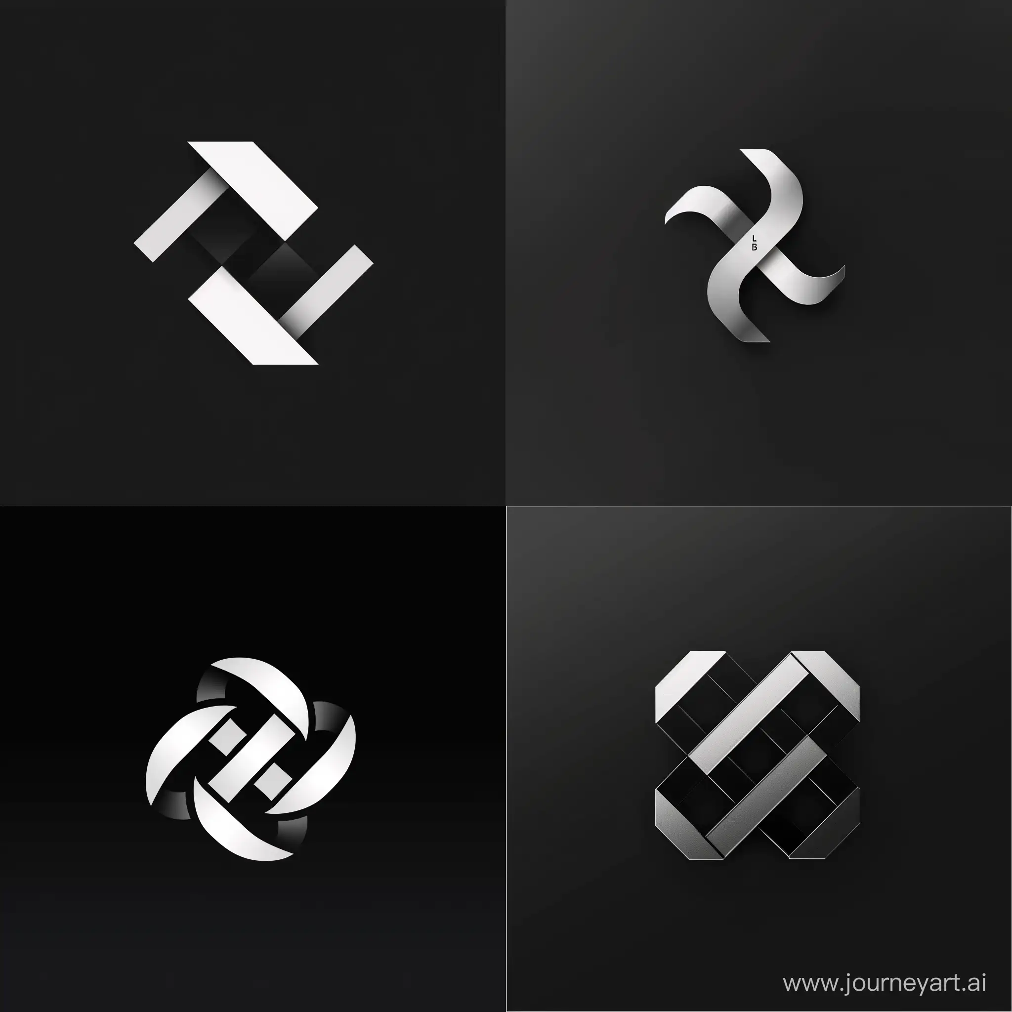 Minimalistic, modern logo for tecnology and fashion company called Self Modern, symbol, black and white