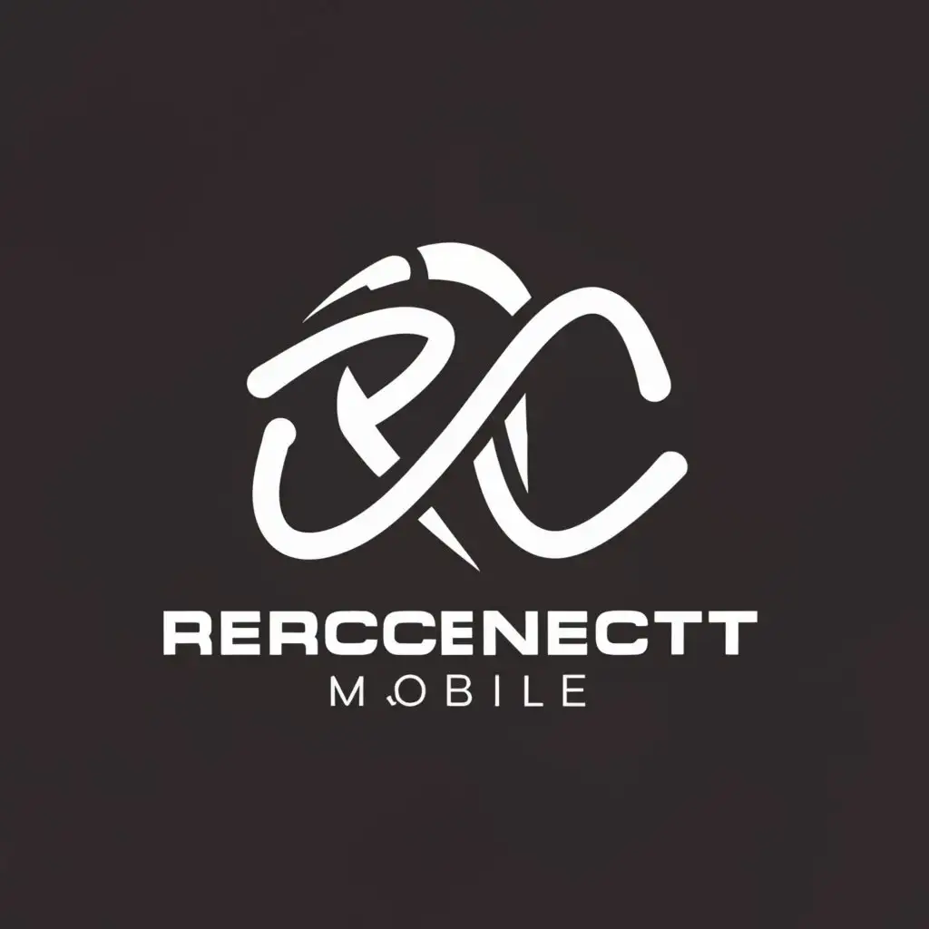 a logo design, with the text "RECONNECT MOBILE", main symbol: RC, Moderate, clear background. COLOUR GOLD