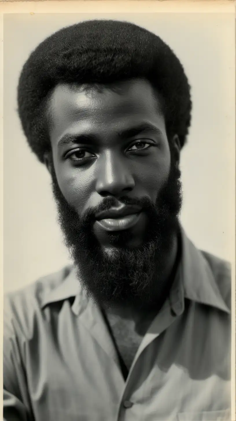 Stylish 1960s Portrait of a Black Hebrew Man with a Beard