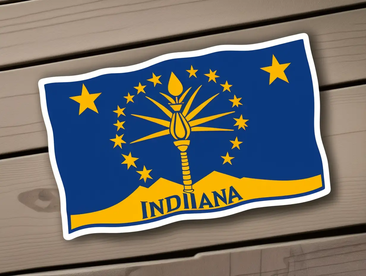Indiana State Flag Bumper Sticker for Patriotic Pride and Road Visibility