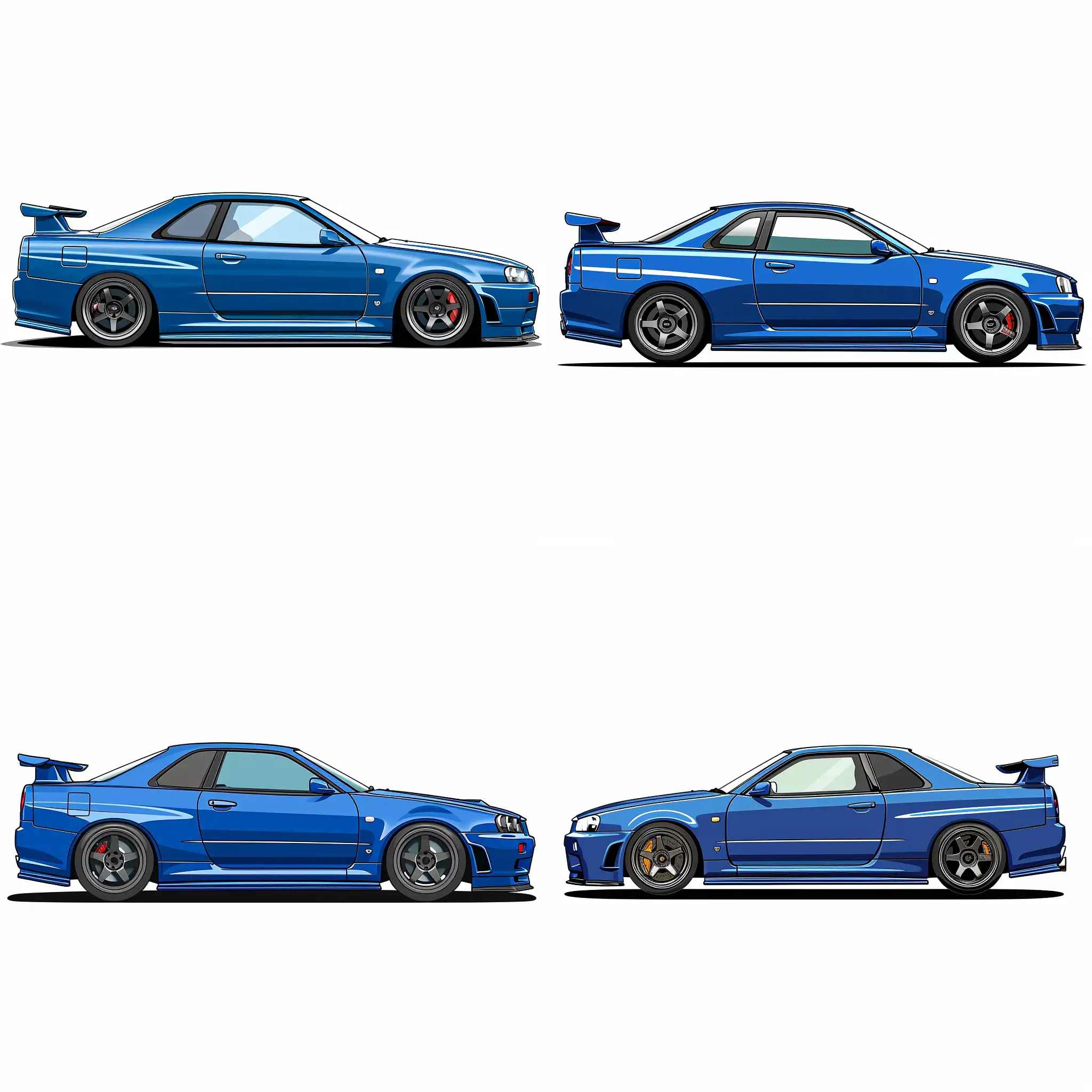Sleek-Blue-Nissan-Skyline-GTR-R34-Minimalist-2D-Illustration