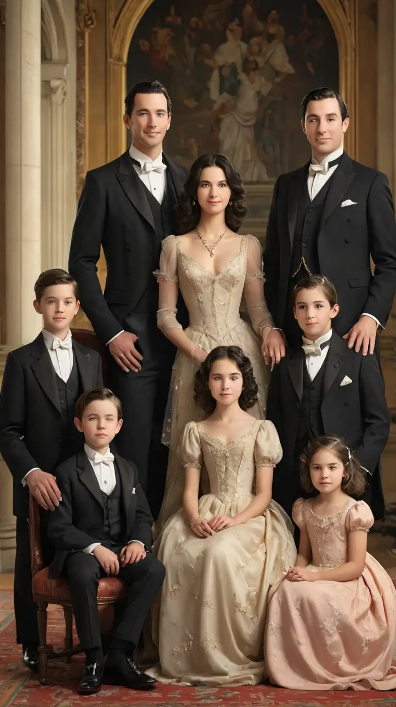 Elegant Portrait of the Vanderbilt Family at Their Estate