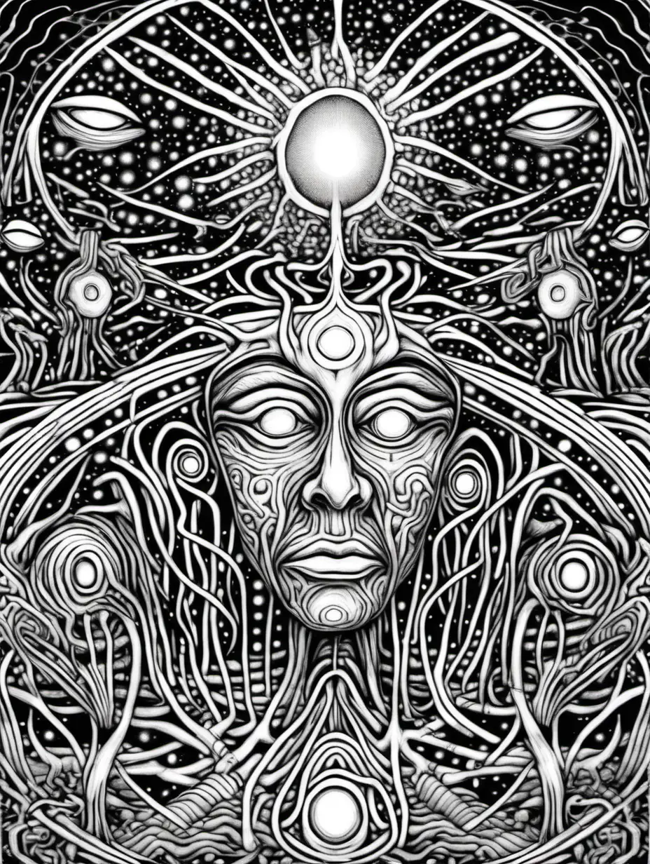 Triip,dmt trip,line art,defined lines,clean lines,black and white,coloring page,coloring book,interdimensional being,abstract,dmt entity,hyperspace,multipal eyes,clean edges,omnipresent, omnipotent being, loving, wind, ether, totality of universe, salvia, other dimension, human evolution,unknown beings,abstract beings,made up creatures,ayahuasca 