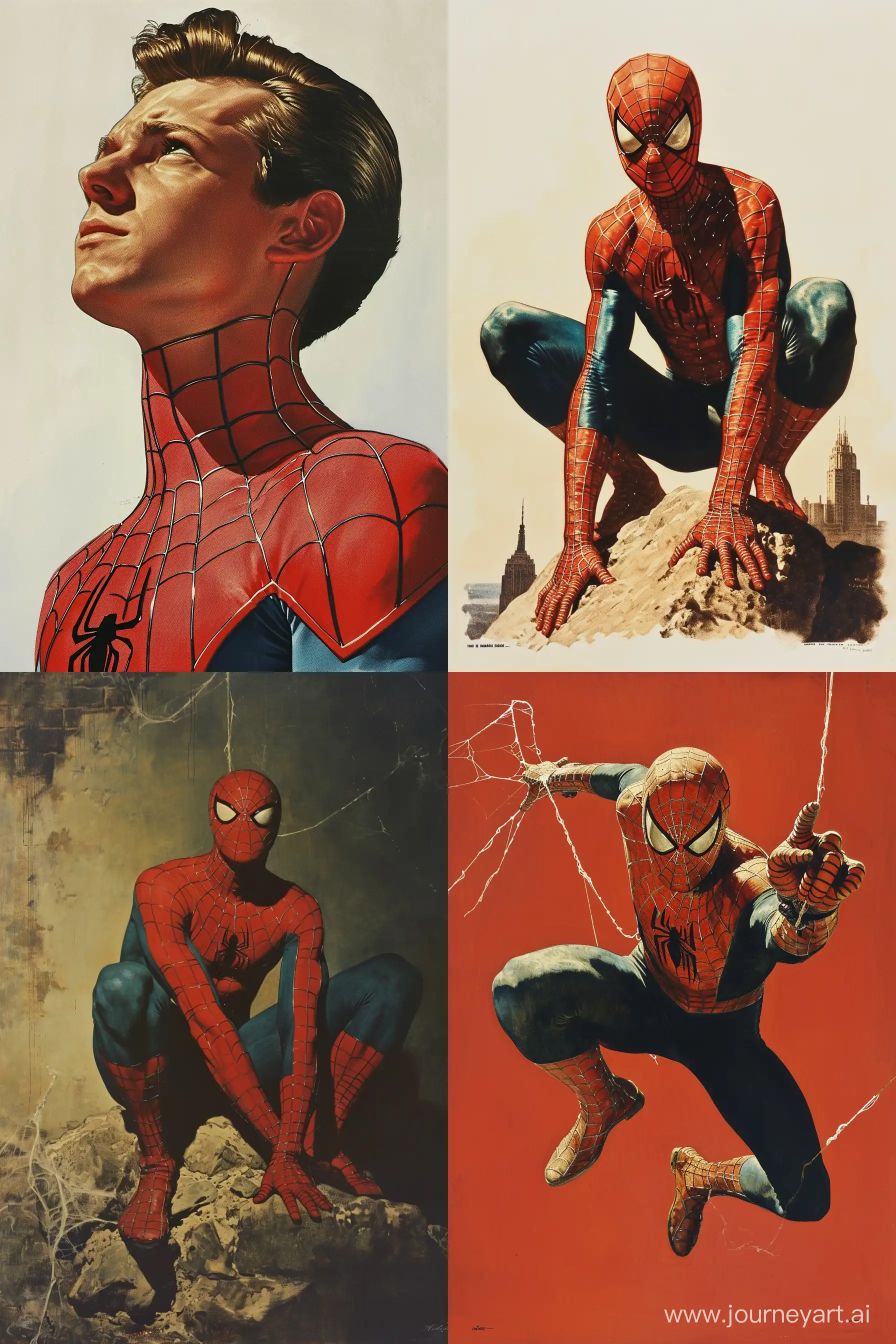 Spider-Man, chracter portrait by Norman Rockwell --ar 2:3