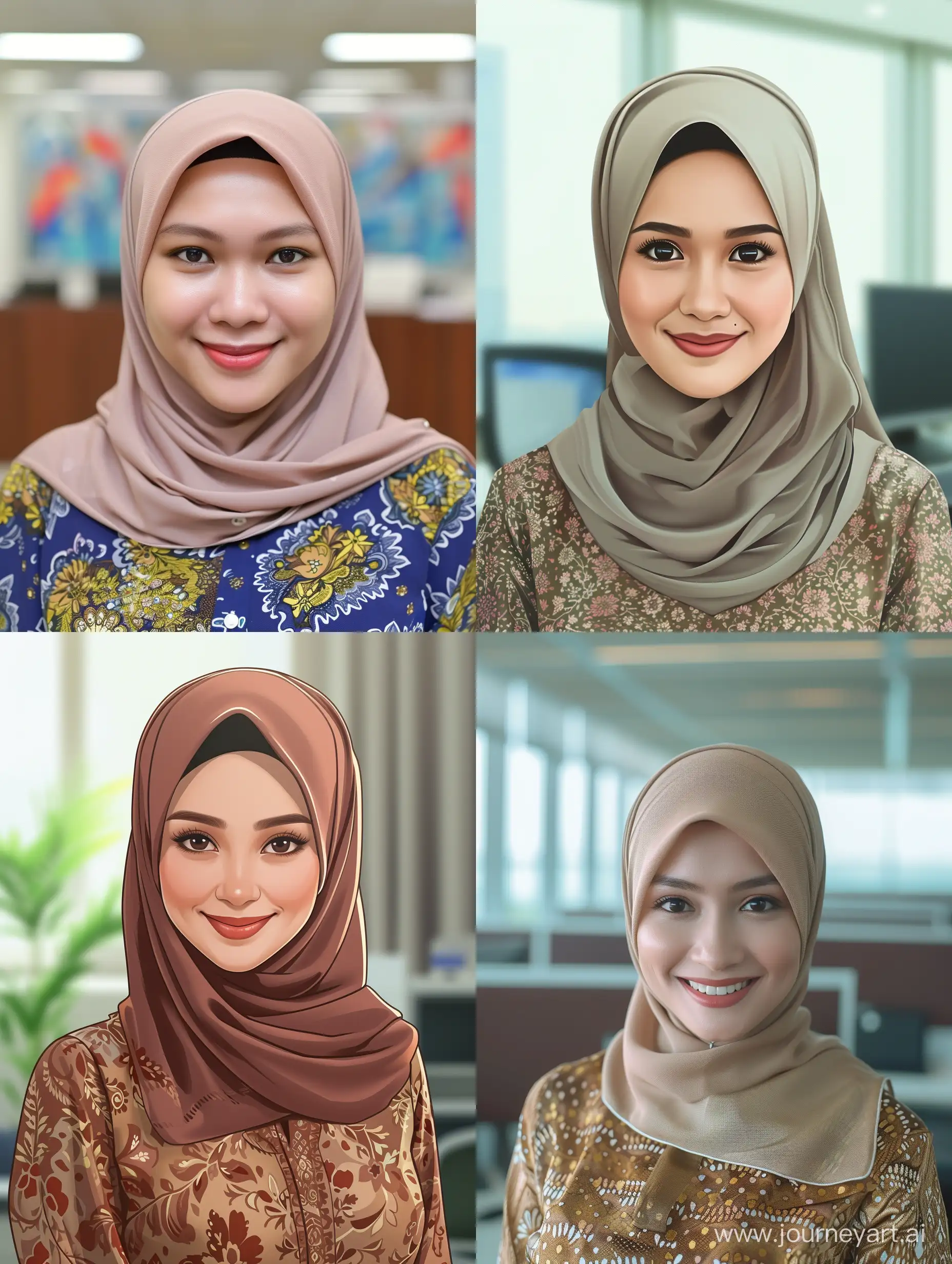 Smiling-Malay-Girl-Civil-Servant-in-Baju-Kurung-at-Government-Office
