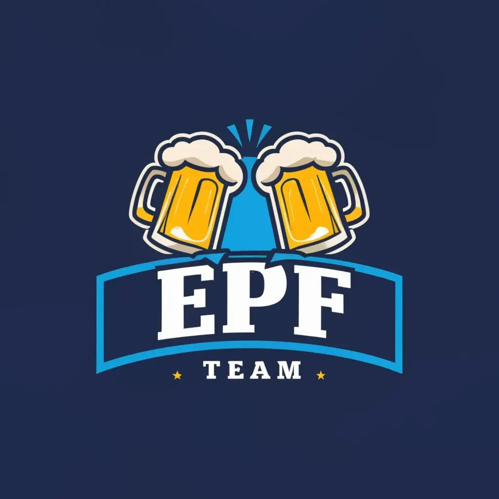 LOGO-Design-For-EPF-Team-Stylish-AllBlue-Logo-Featuring-Cheers-with-Beer-Mugs