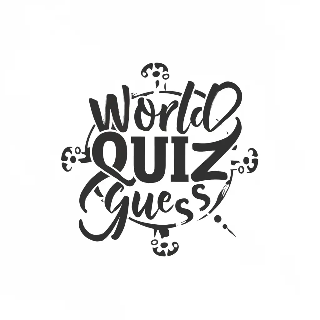a logo design,with the text "«World Quiz Guess»", main symbol:Quiz,Сложный,be used in Развлечения industry,clear background