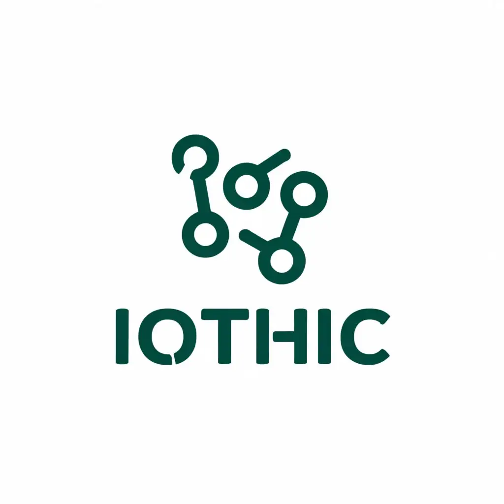 a logo design, with the text 'Iothic', main symbol: Network decentralized cybersecurity, Minimalistic, to be used in Technology industry, clear background