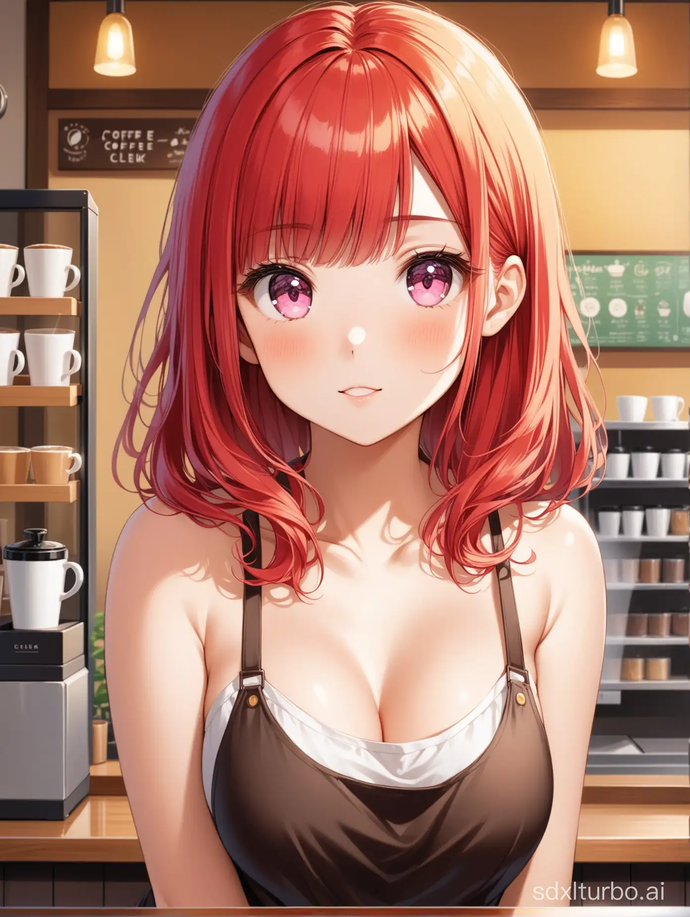 Adorable-Coffee-Shop-Clerk-with-Wavy-Hair-and-Pink-Eyes