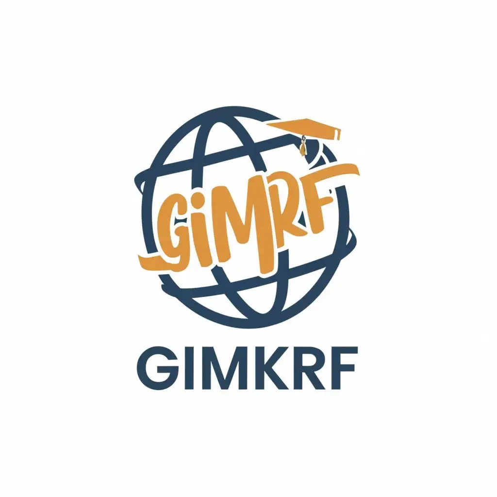 logo, globe, with the text "GIMKRF", typography, be used in Education industry