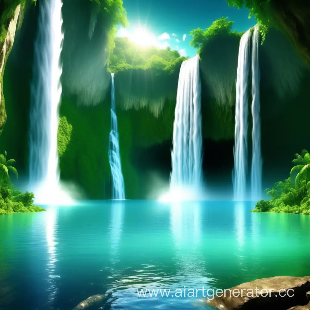 Enchanting-Paradise-with-Graceful-Angels-and-Majestic-Waterfall