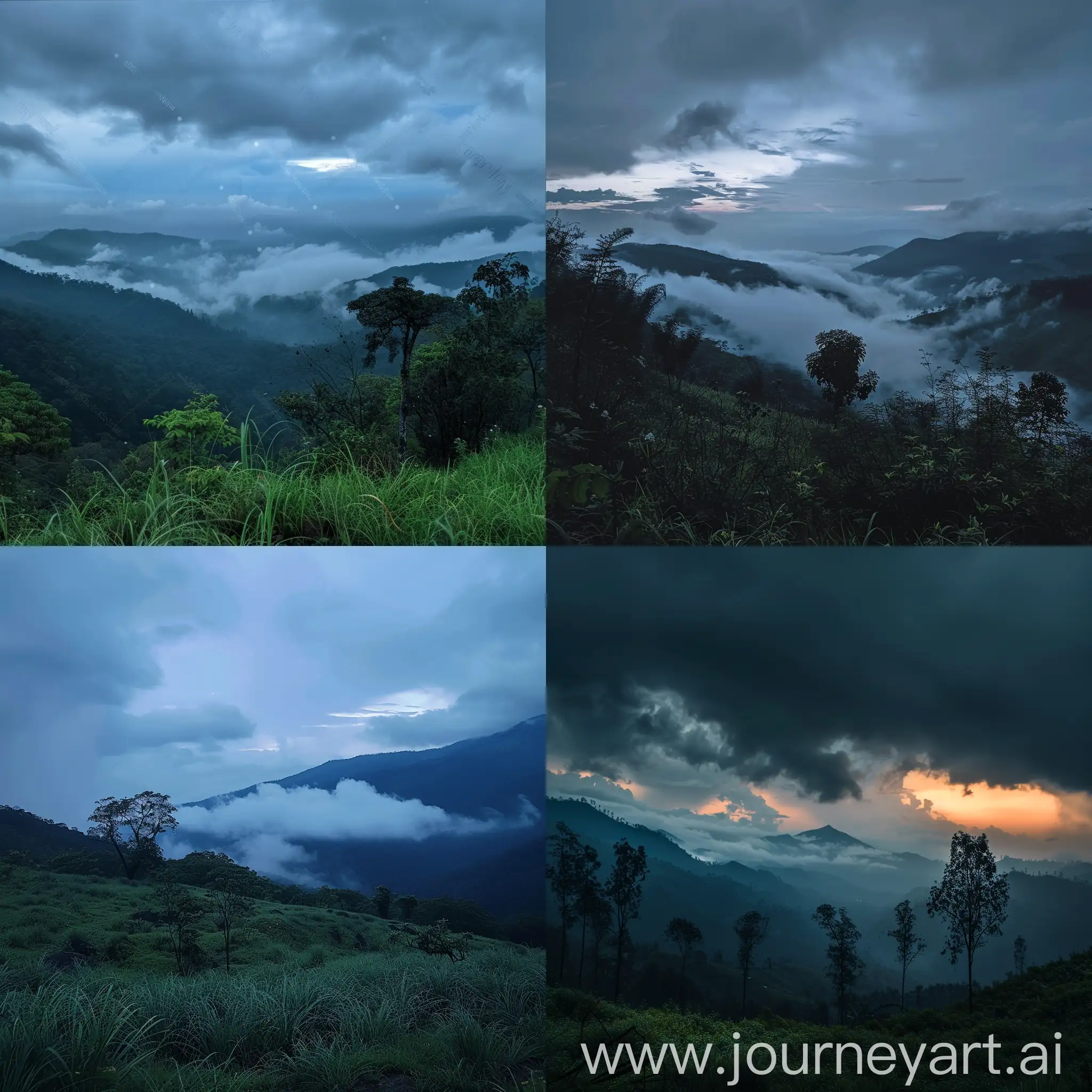 Enchanting-Cloudy-Evening-in-Western-Ghats-Landscape