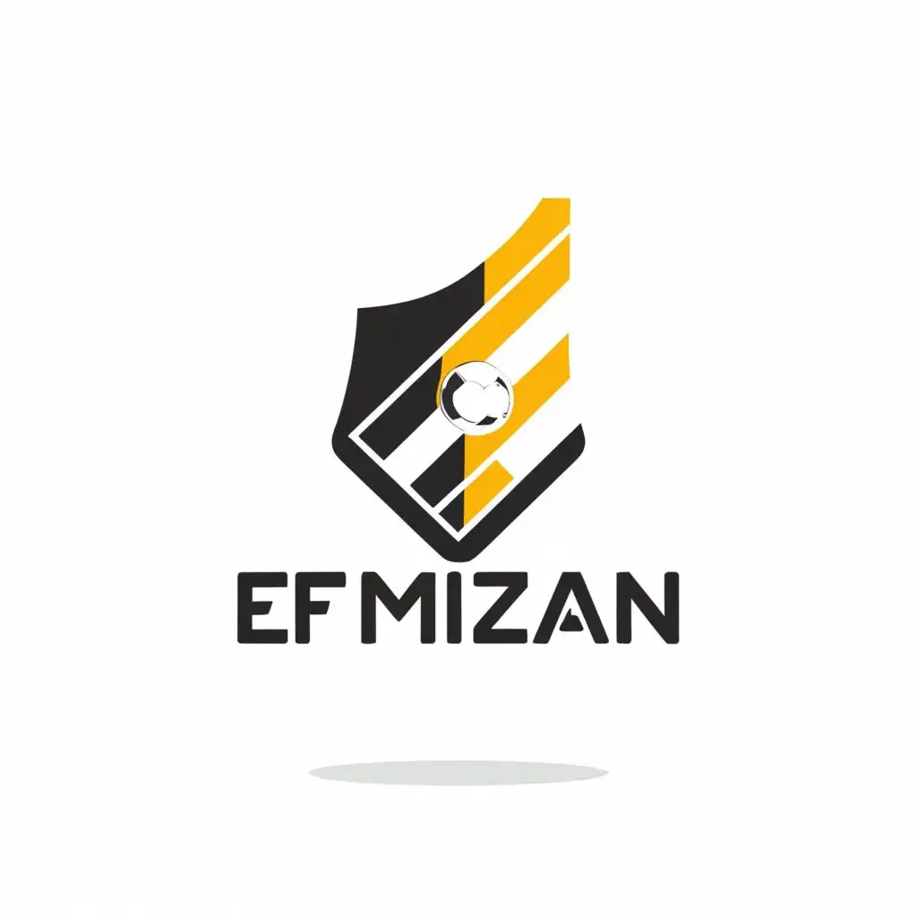 a logo design,with the text "EF MIZAN", main symbol:football messi,Moderate,be used in Internet industry,clear background