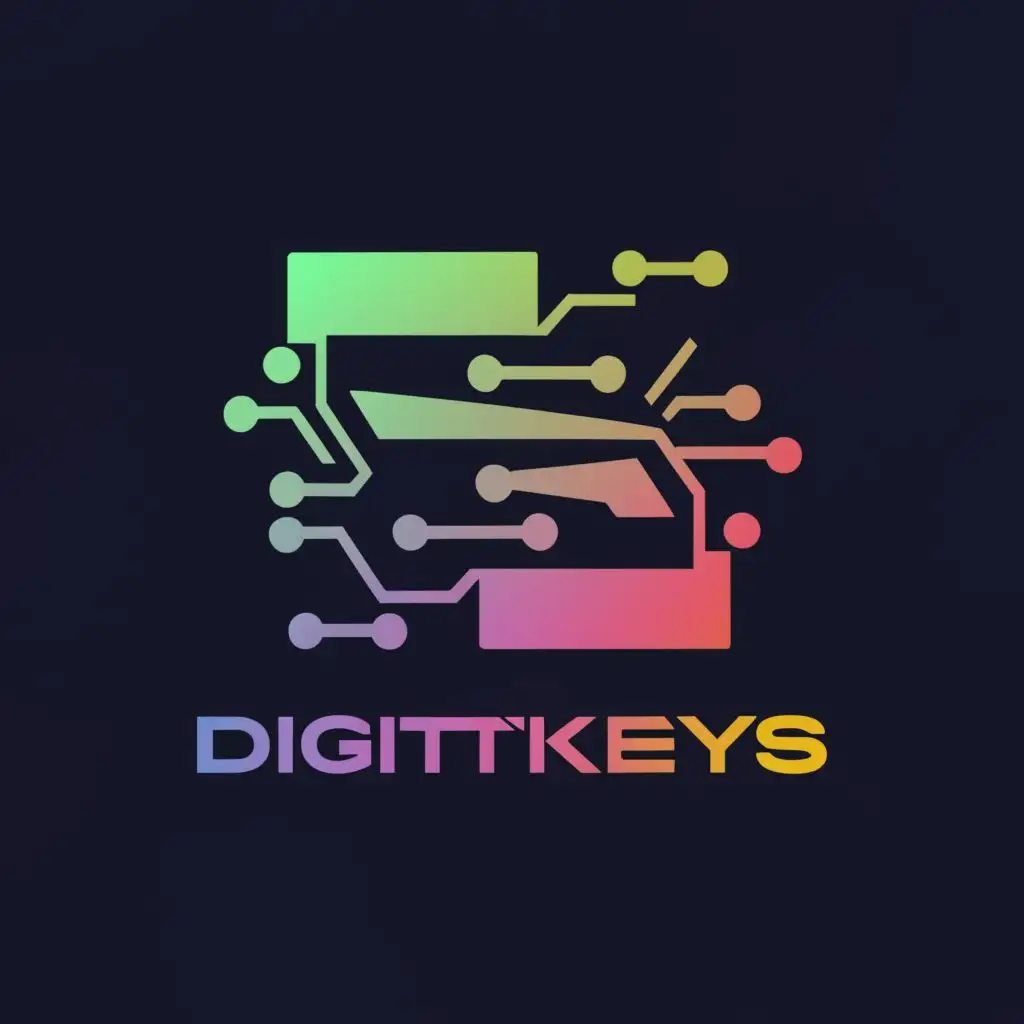 logo, D G, with the text "digitkeys", typography, be used in Technology industry represent a digital keys store