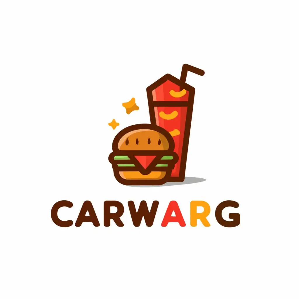 a logo design,with the text "carwarag", main symbol:fastfood and drink,Moderate,be used in Restaurant industry,clear background