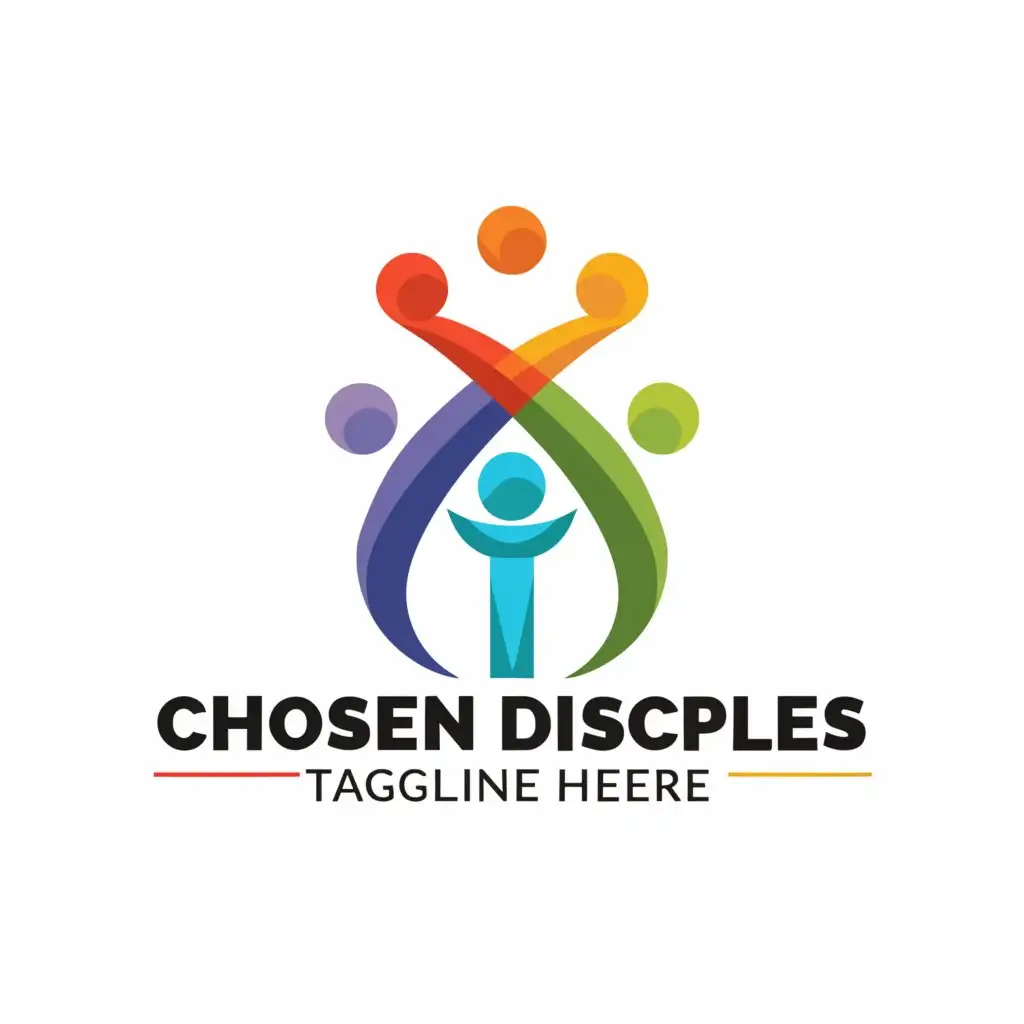 a logo design,with the text "Chosen Disciples", main symbol:Cross, Crowd of People,Moderate,be used in Real Estate industry,clear background