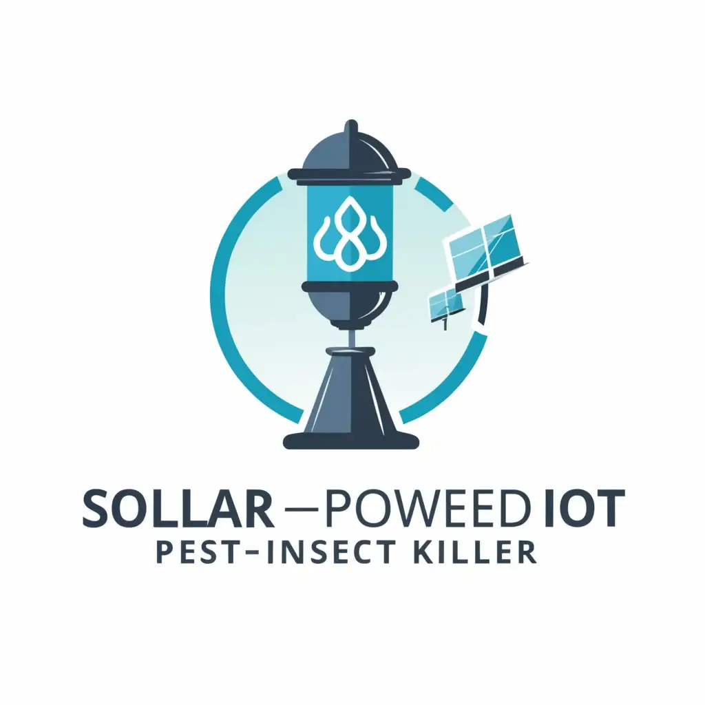 a logo design,with the text "solar-powered IOT Pest/Insect Killer", main symbol:street lamp,Moderate,be used in Retail industry,clear background
