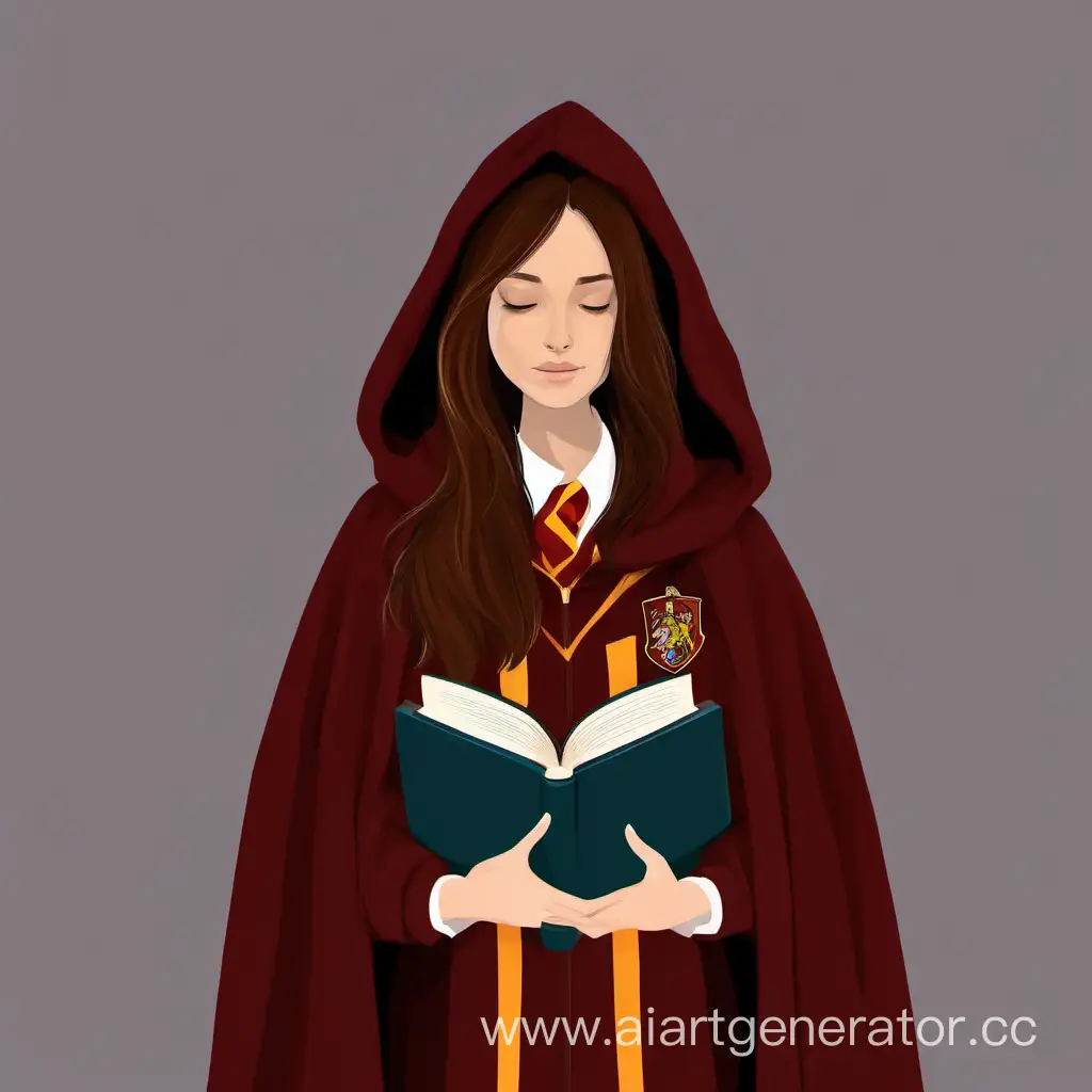 Girl-in-Gryffindor-Cloak-Reading-Book-Covering-Face