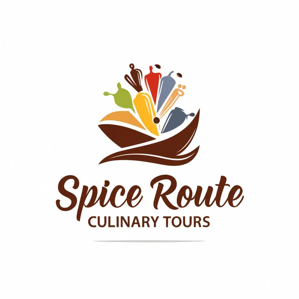 a logo design,with the text "Spice Route Culinary Tours", main symbol:Tour,Moderate,be used in Travel industry,clear background