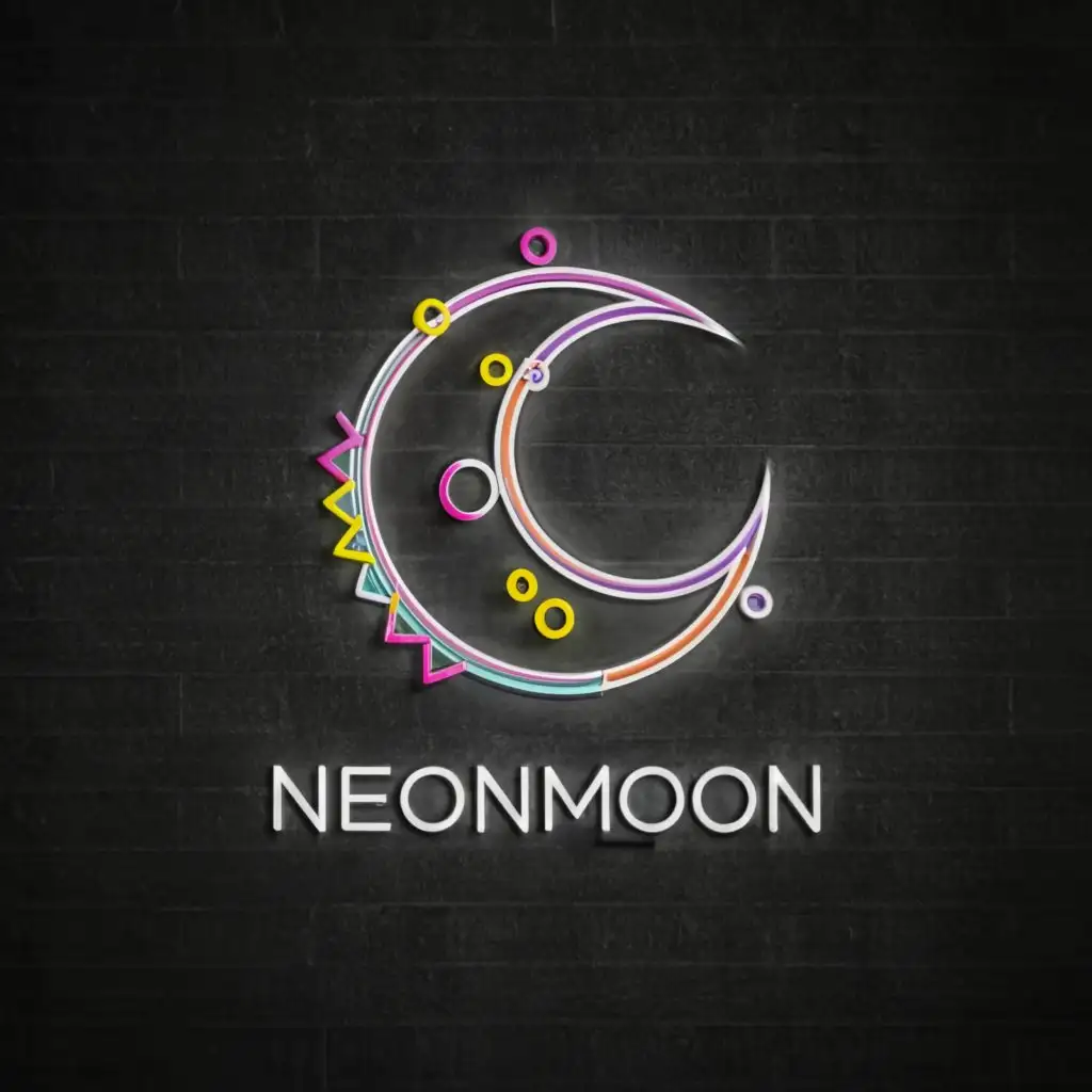 a logo design,with the text "neonmoon", main symbol:neon led moon,complex,clear background