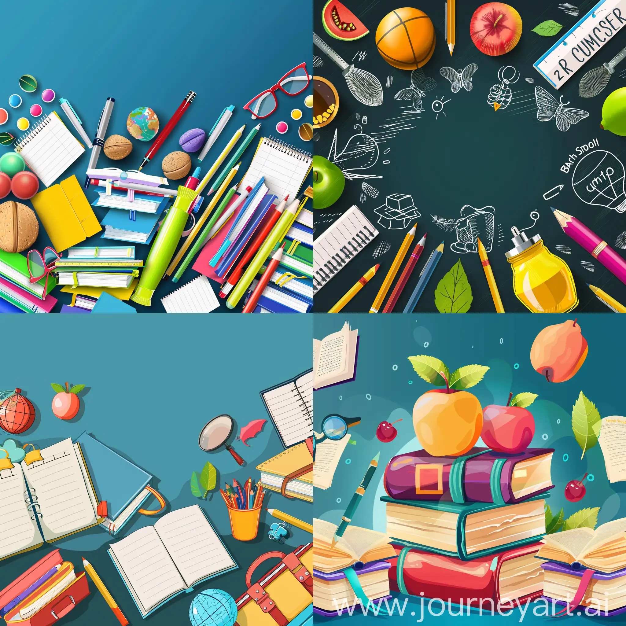 Back to school education banner background, in vector style, Ultra HD 32K, 