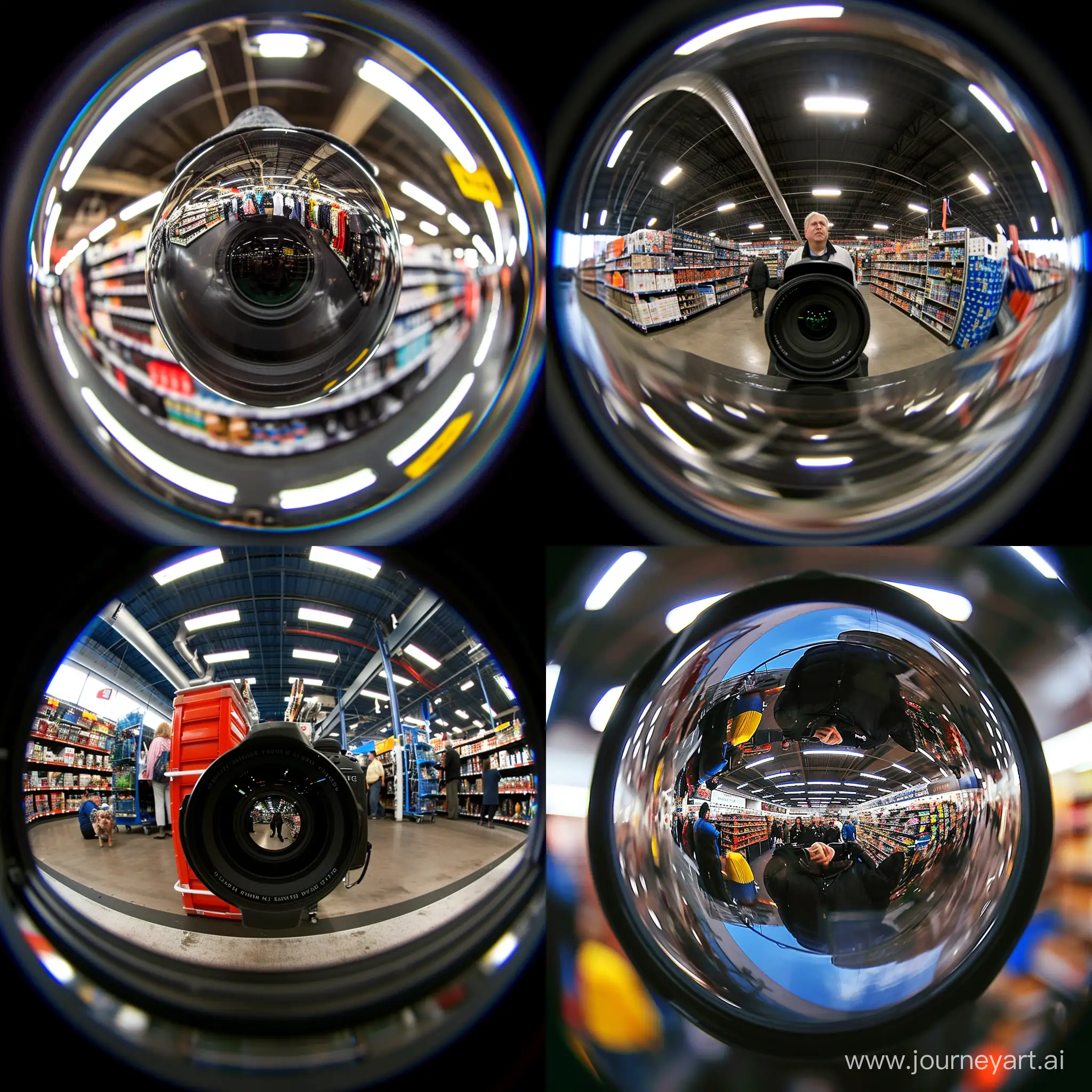Black Friday in the store, from the camera's lapel, fisheye style