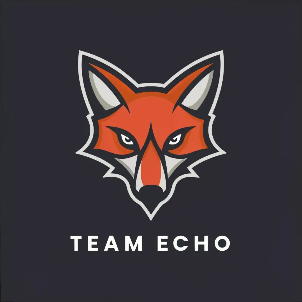a logo design,with the text "Fox Head with the words saying Team Echo", main symbol:Fox Head,Moderate,clear background