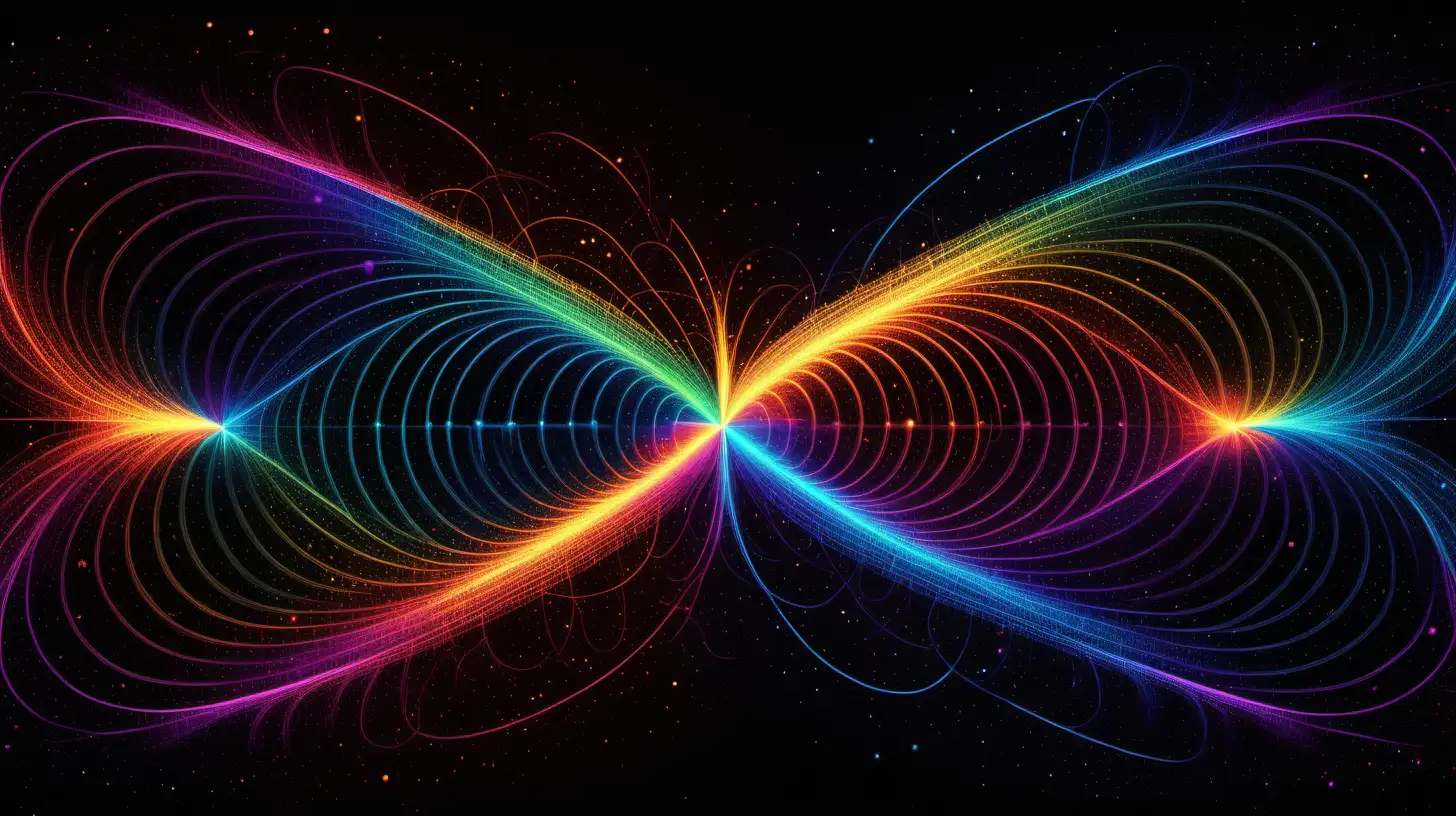 Quantum Field Hidden Variables Bright colored elements dark space