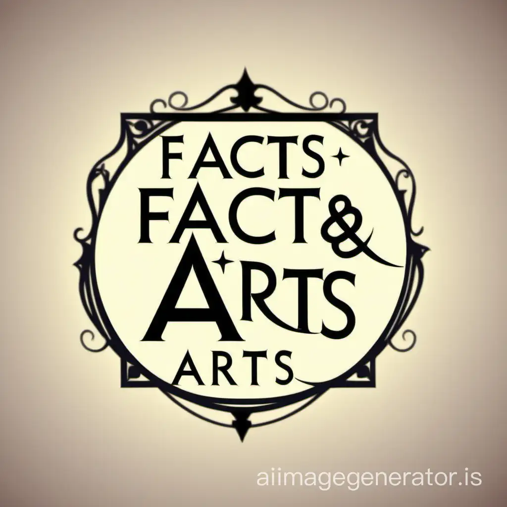 a logo for the channel "Facts and Arts", with a classical look