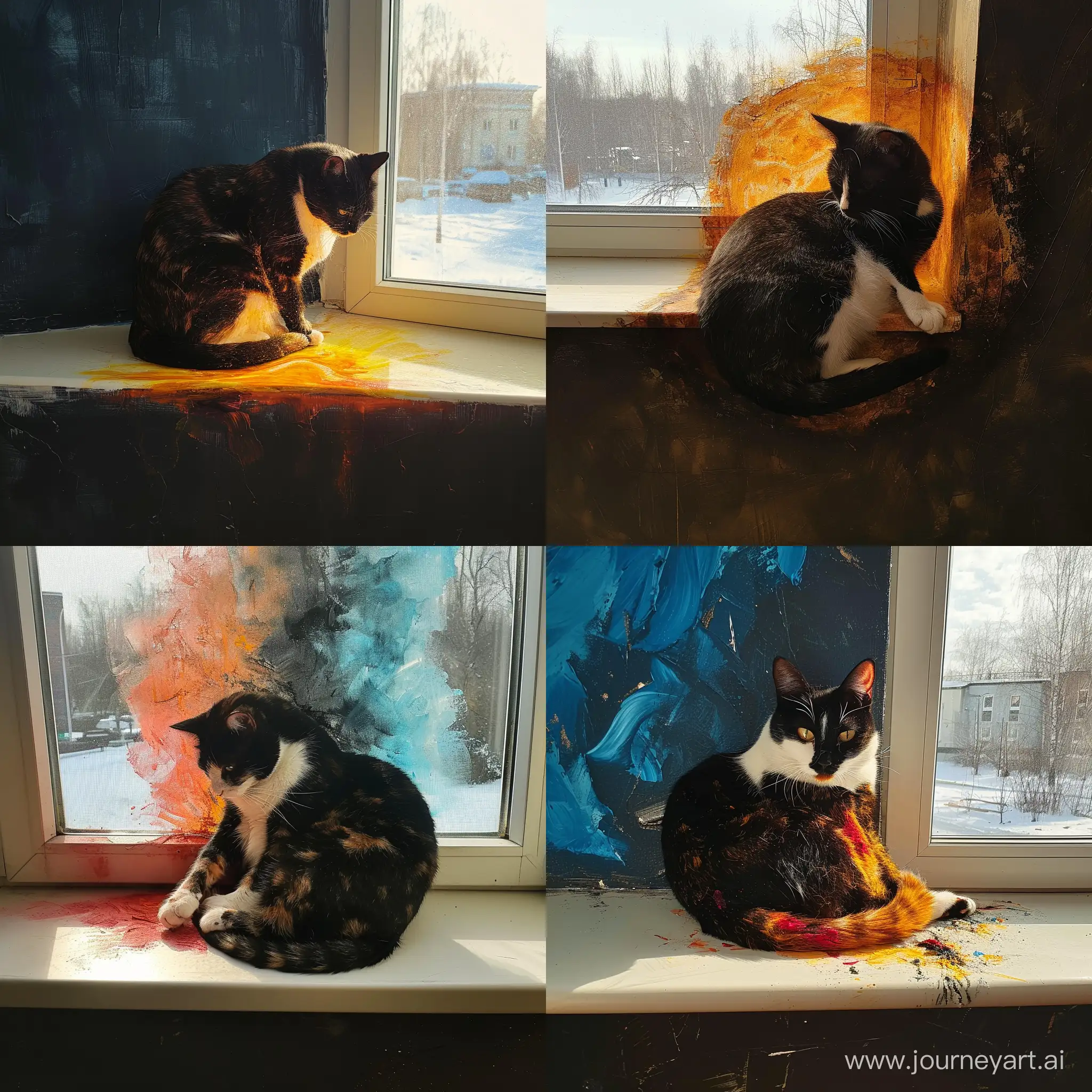 Fiery-Cat-Sitting-Bent-in-Half