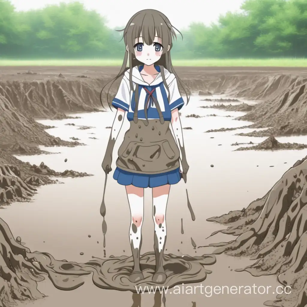 Adorable-Anime-Girl-Playing-in-Mud-with-Joyful-Expression