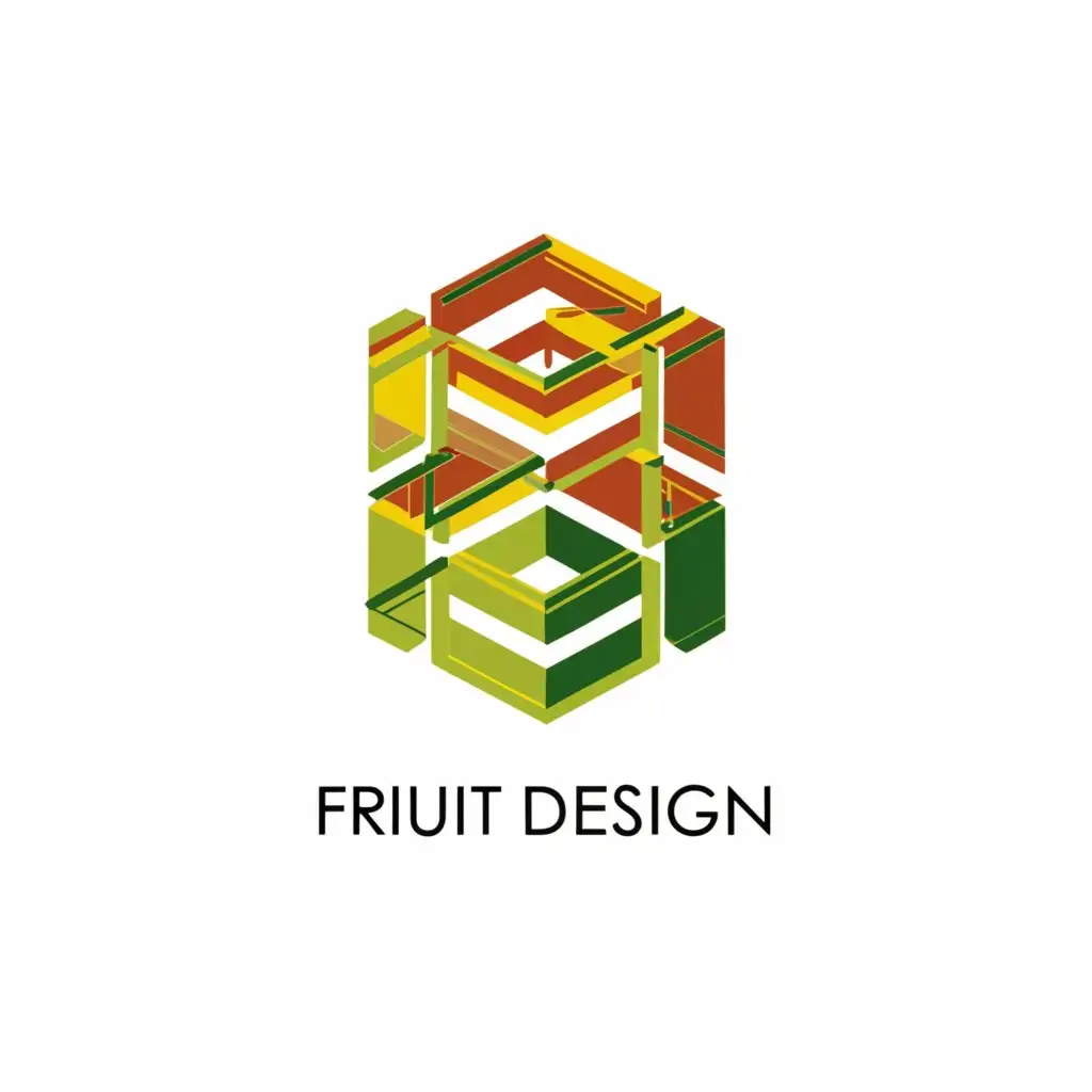 a logo design,with the text ""Fruit Design",", main symbol:"ELROHI" With green, yellow and red colour.,Moderate,clear background