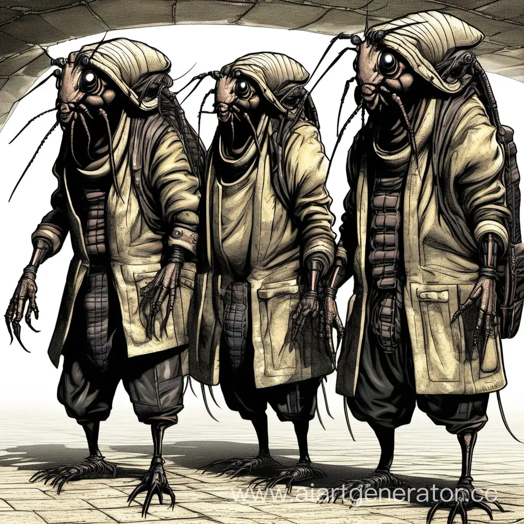 humanoid human cockroach traders from the underground city.