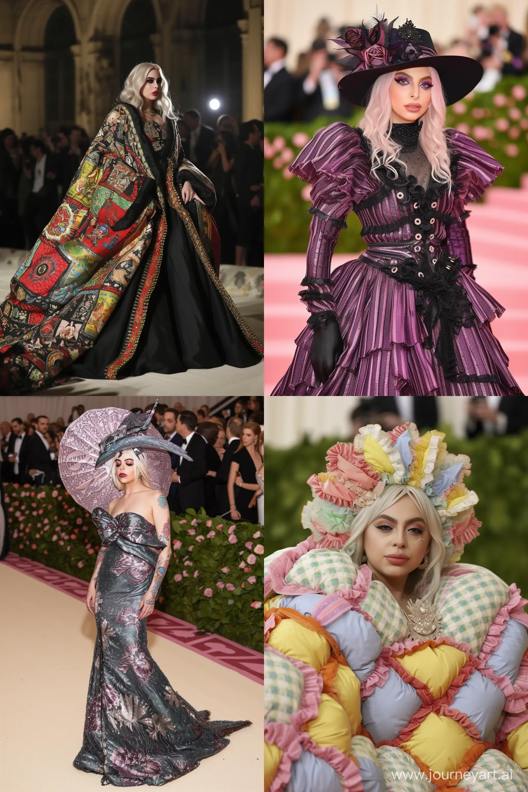 Color photo of Lady Gaga's outfit at the 2024 Met Gala, "Sleeping Beauties: Reawakening Fashion" —c 10 —ar 2:3