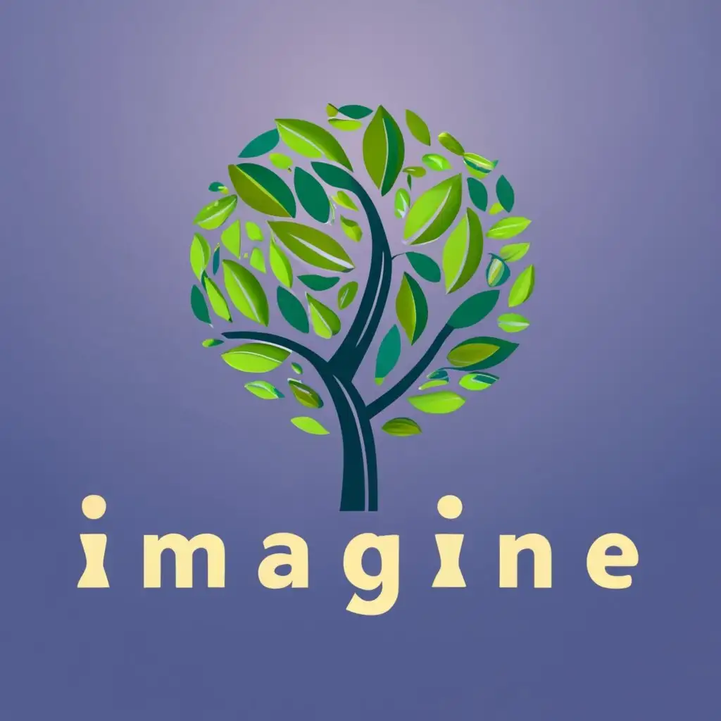 logo, Tree, with the text "Imagine", typography, be used in Education industry