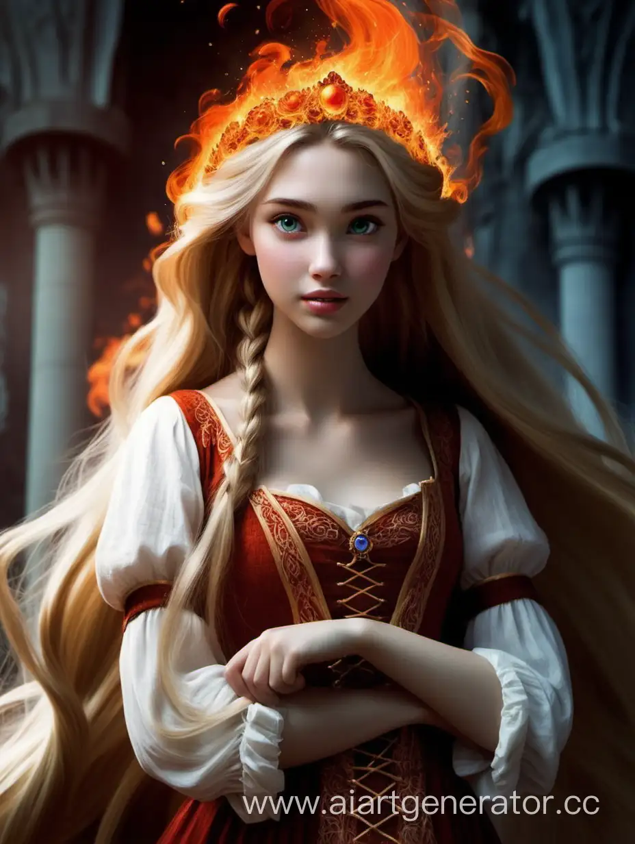 Дочь Рапунцель наследница богини огня и холода 
