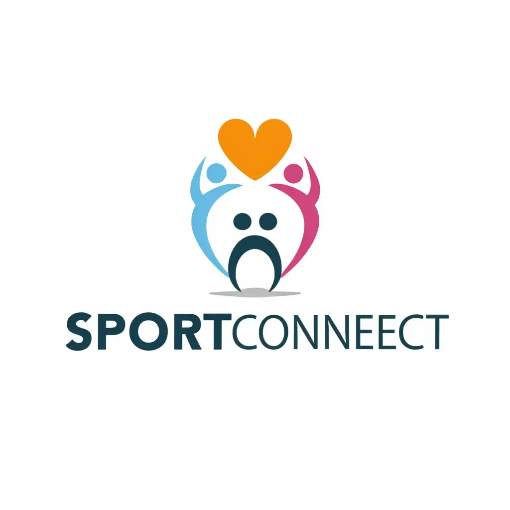 a logo design,with the text "SportConnect", main symbol:Fun, Health, Fitness, Community,Minimalistic,be used in Sports Fitness industry,clear background