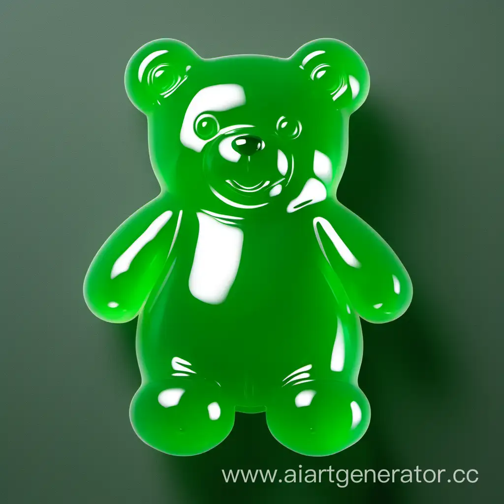 зелёный желейный медведь