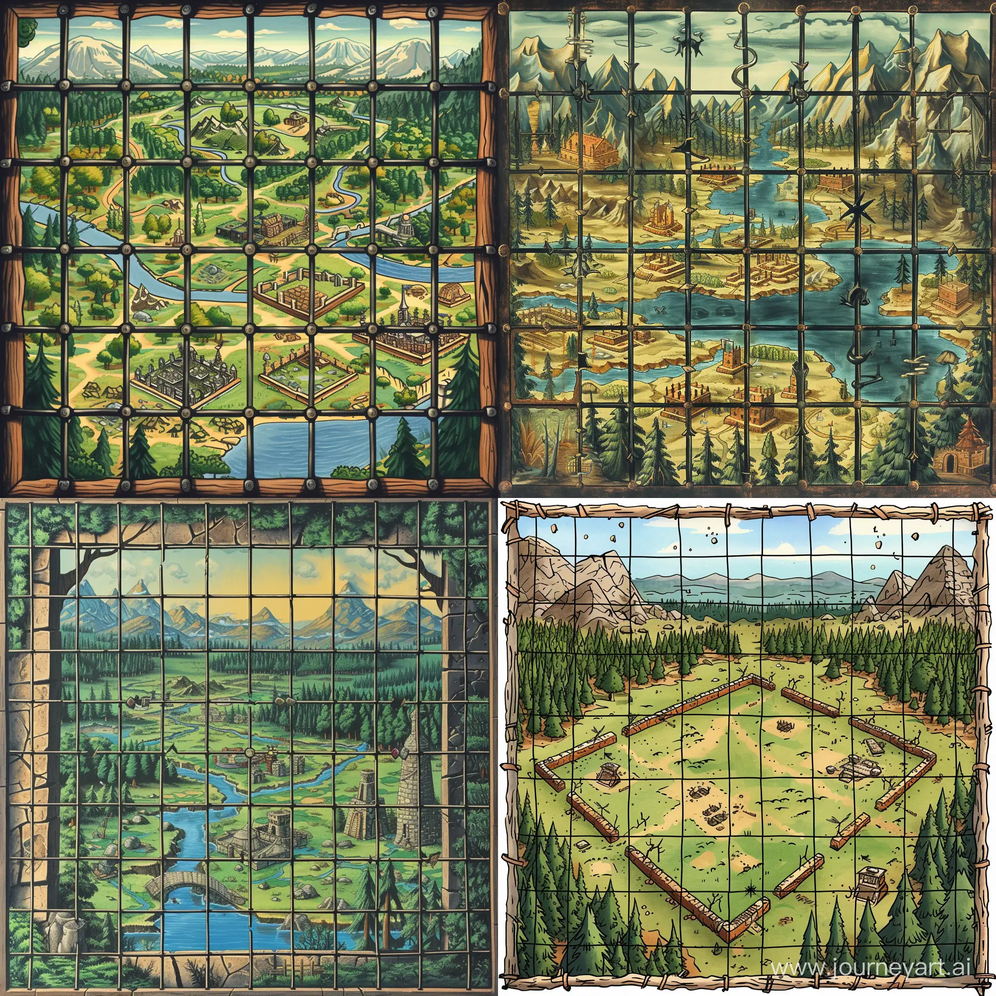 Epic-War-Strategy-Board-HandPainted-32x32-Field-with-Forests-Mountains-and-Reservoirs