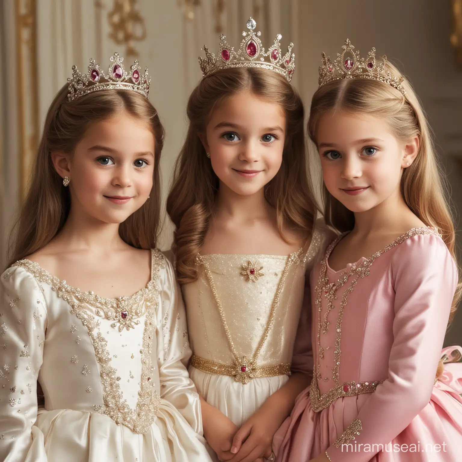 Royal Princesses in Lavish Ballroom Attire