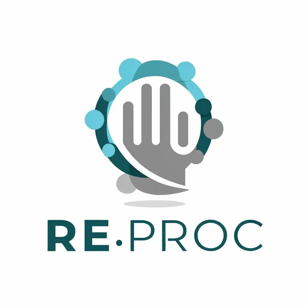 a logo design,with the text "Re: proc", main symbol:Open incomplete hand in a circle.,Moderate,be used in Technology industry,clear background
