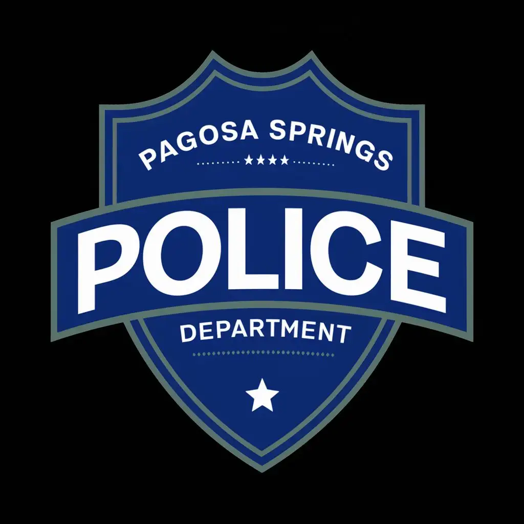 logo, badge, with the text "Pagosa Springs Police Department", typography
