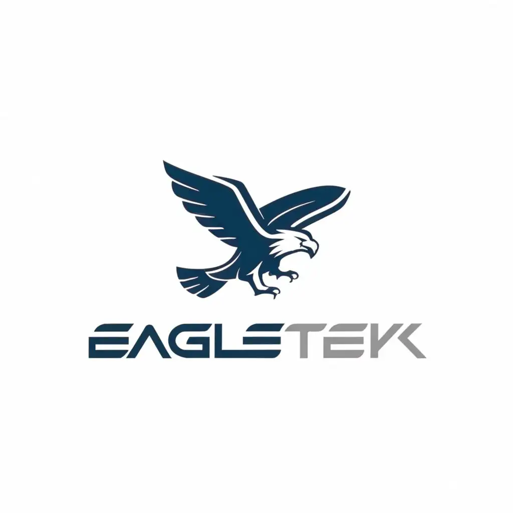 logo, Eagle, with the text "Eagletek", typography, be used in Technology industry